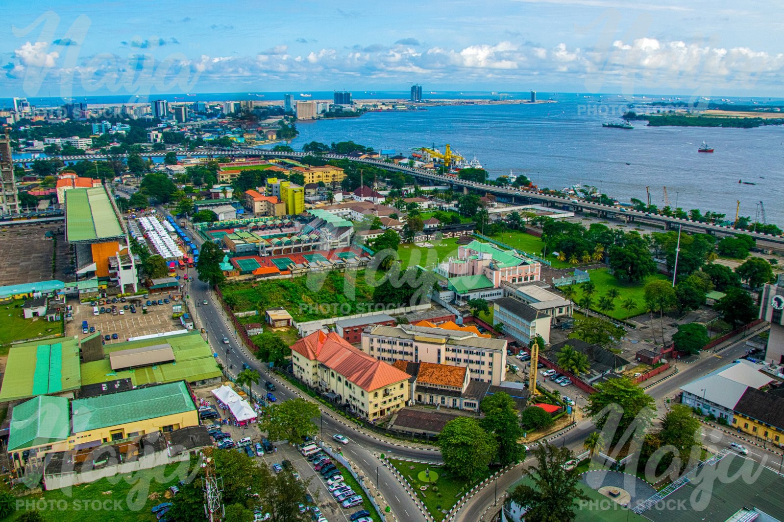 Aerial View Of Lagos Island Showing The Marina - Naija Photo Stock